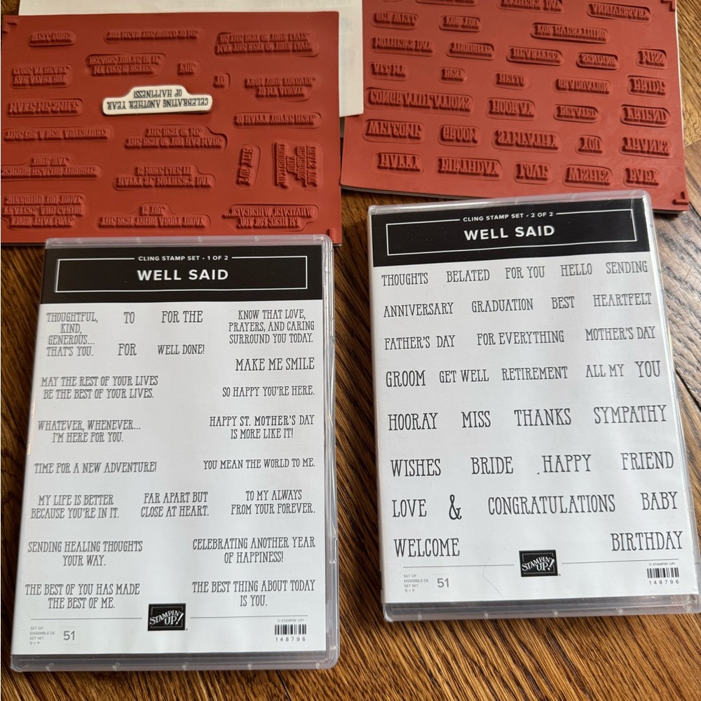 Stampin' Up! Well Said Cling Stamp Set - Red Rubber